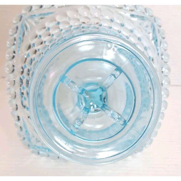 Thousand Eye Pattern Compote Candy Dish By The US Glass Co. 1880s Ice Blue Aqua - Picture 4 of 6